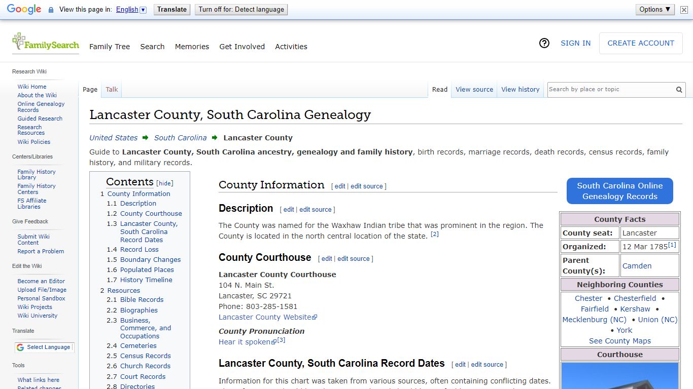 Lancaster County, South Carolina Genealogy • FamilySearch